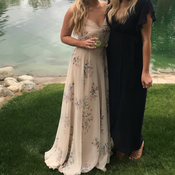 Jenny Yoo Inesse V-Neck Chiffon Gown - Picture 6 of 6